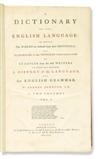 JOHNSON, SAMUEL.    A Dictionary of the English Language.  2 vols.  1755